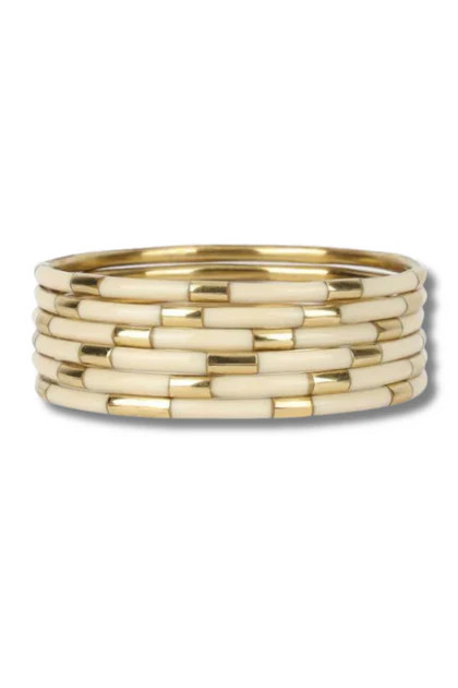 BudhaGirl Veda Ivory Bangle Bracelets Set of 6 | The Willow Tree