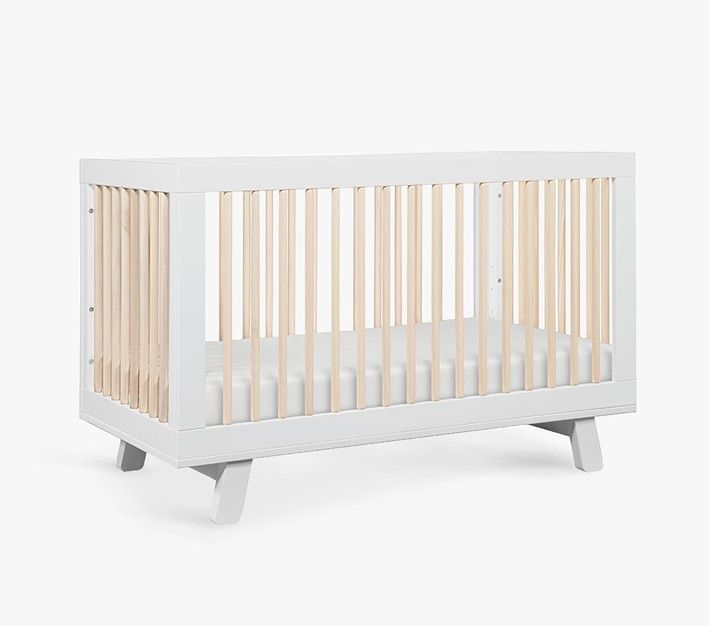 Babyletto Hudson Convertible, White/Washed Natural, Standard UPS Delivery | Pottery Barn Kids