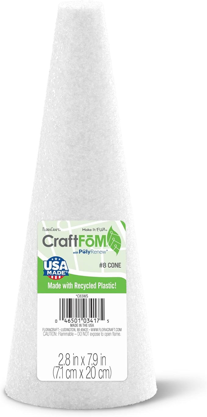 FloraCraft CraftFōM Cone 2.8 Inch x 7.9 Inch White | Amazon (US)