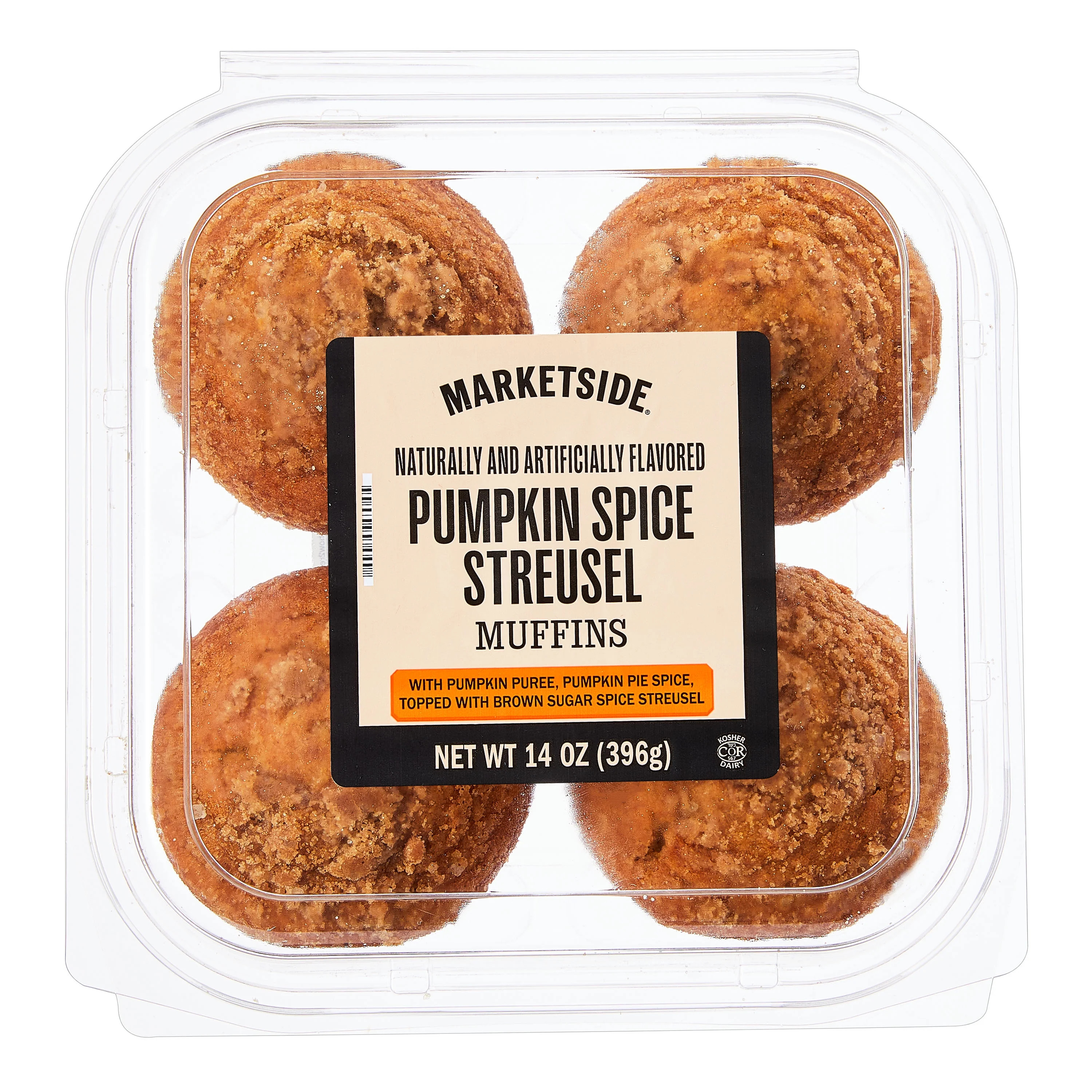 Marketside Pumpkin Spice Streusel Muffins, 14 oz Tray, 4 Count | Walmart (US)