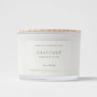 Wood Lidded Glass Wellness Grateful Candle - Threshold™ | Target