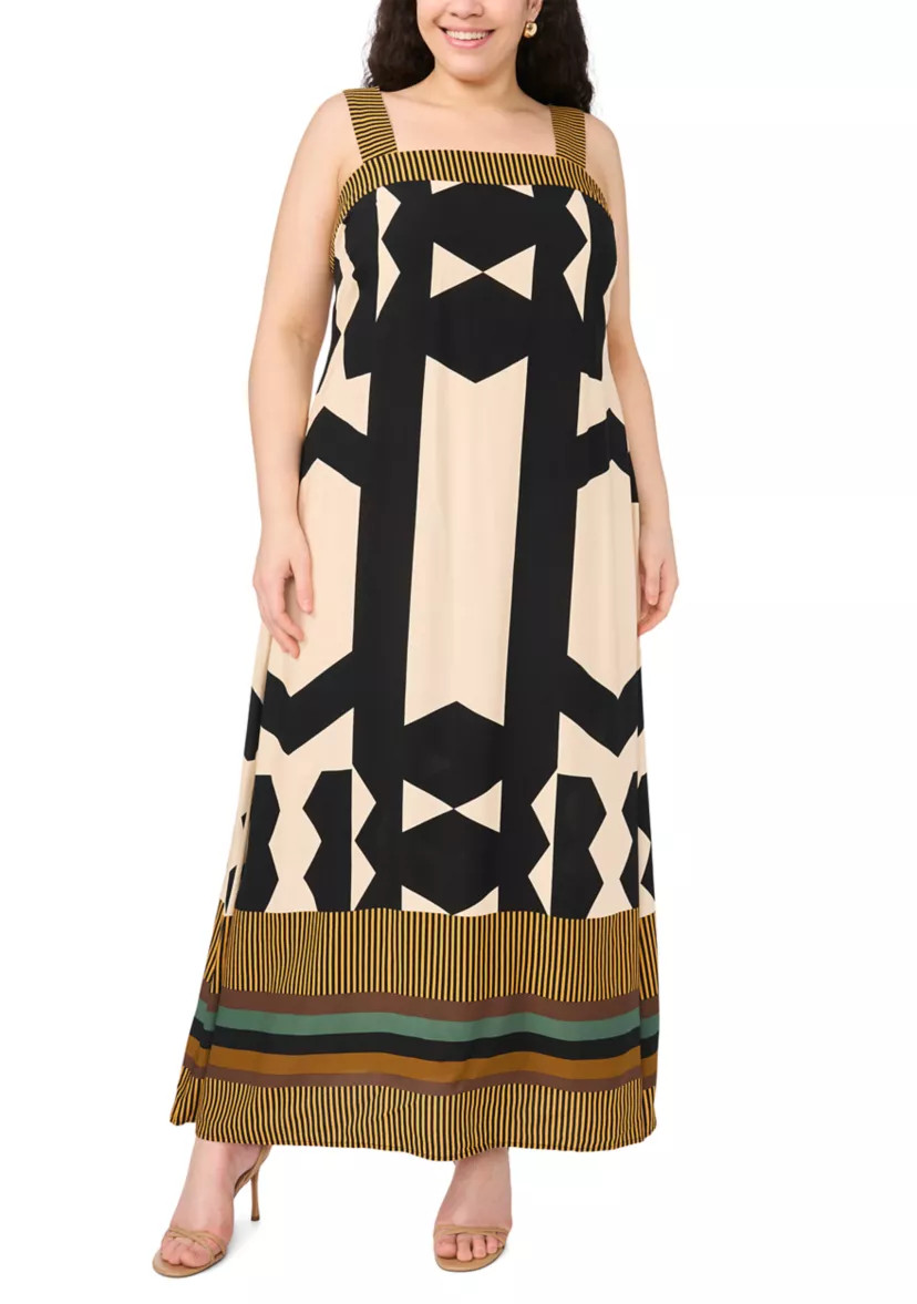 Plus Size Sleeveless Square Neck Challis Dress | Belk