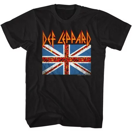 Def Leppard Leopard Flag Black Adult T-Shirt | Walmart (US)