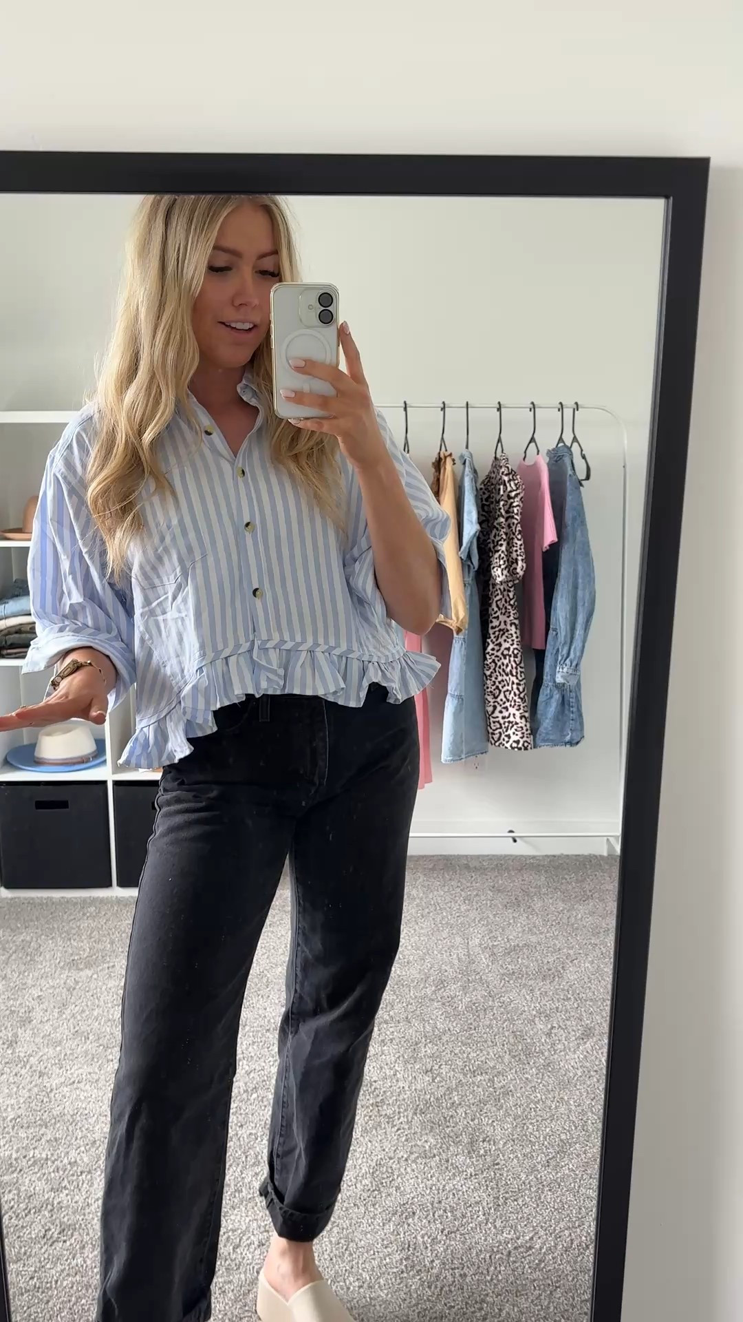 love this twist on your typical button down top! perfect for a teacher outfit! wearing my usual size M! more colors!

Levi jeans: true to size 

| womens tops | teacher outfit | teacher top | womens blouse | button down striped shirt | fall fashion | amazon fashion 

#LTKFindsUnder50 #LTKWorkwear #LTKSeasonal
