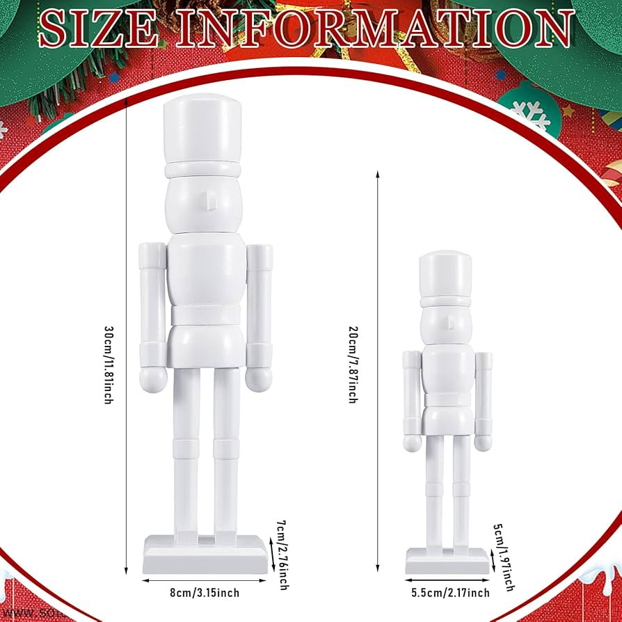 2 Pack Christmas Wooden Nutcracker Traditional Christmas Decorations Nutcracker Figure Statue for... | Amazon (US)