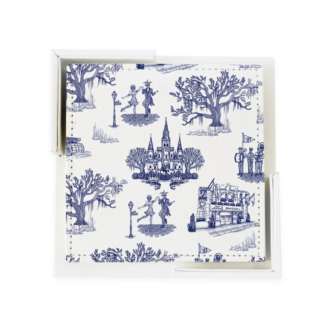 New Orleans Toile Coaster Set | Katie Kime Inc