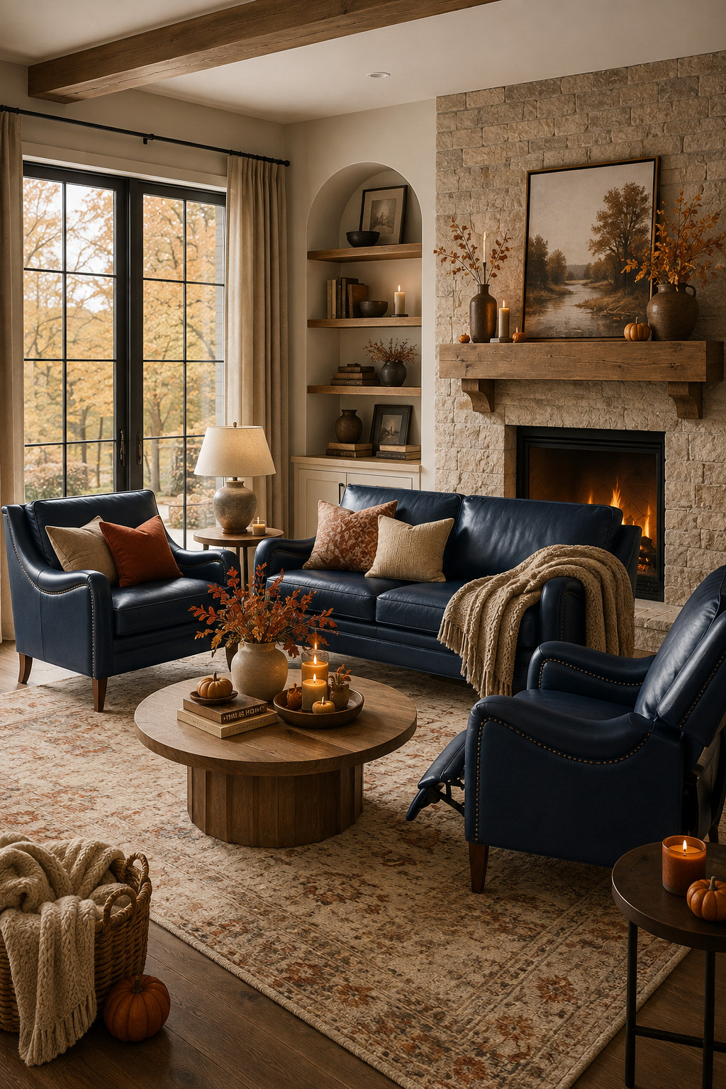 This Wayfair living room set is such a pretty pick for a cozy fall living room refresh 🍂 The deep navy seating instantly makes the space feel richer and more polished, while the classic shape works so well with warm wood, neutral rugs, chunky throws, and subtle fall decor. Even better that it’s on sale right now—such a good time to update the living room before the cozy season really starts. #Wayfair #WayfairFinds #WayfairSale #LivingRoomSet #FallLivingRoom #FallLivingRoomRefresh #LivingRoomRefresh #CozyLivingRoom #FallHomeDecor #LivingRoomDecor #HomeDecorFinds #FurnitureFinds #SofaSet #LivingRoomFurniture #CozyHome #AutumnHome #FallDecor #HomeInspo 

 #LTKSeasonal #LTKHome #LTKSaleAlert