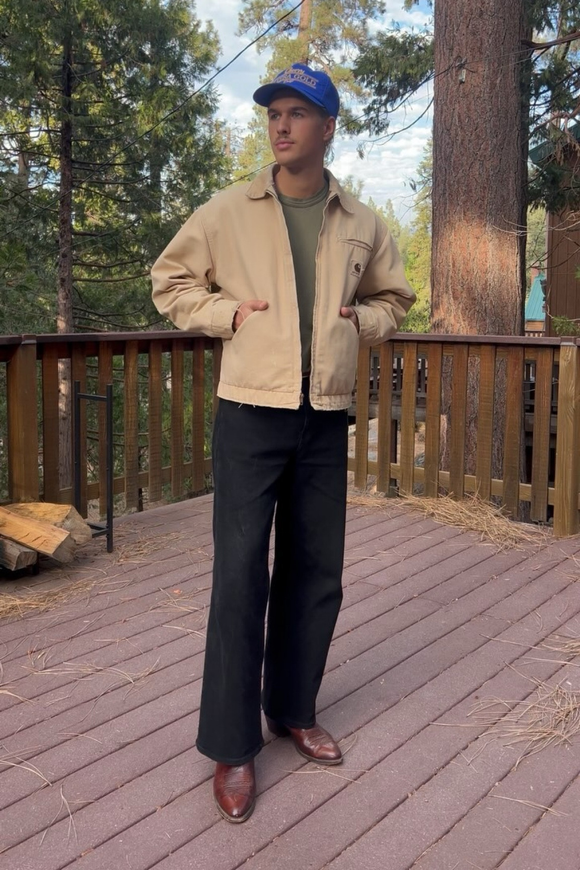 Fall Outfit 🍂

Hat: @cherrylosangeles 
Jacket: vintage @carhartt 
Shirt: vintage from @captainshelm 
Pants: @poolhousenewyork 
Shoes: vintage 

#mensfashion #fallfashion #mensstyle #outfitoftheday #falloutfits