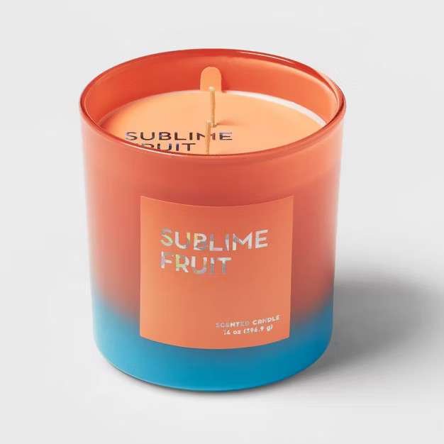12oz Ombre Oval Candle Sublime Fruit Peach - Opalhouse™ | Target