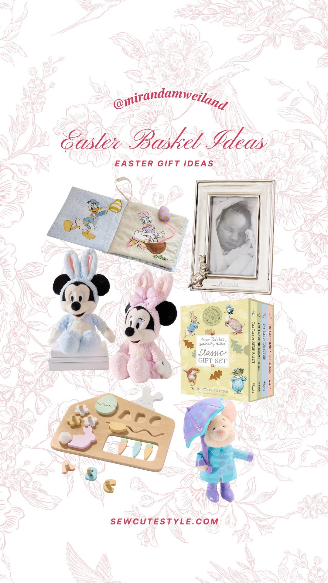 The sweetest Easter gift ideas for kids! Love these Mickey and Minnie Easter plushes. This silver Peter Rabbit picture frame is so precious. Lots of other non candy Easter gift ideas! 

non toy Easter basket ideas / Easter basket fillers no toys / Easter decor basket ideas / Easter baskets without toys / aesthetic Easter baskets / pastel Easter decor / spring Easter decor / Easter table decor / Easter home decor / Easter basket decor ideas / reusable Easter baskets / minimalist Easter baskets / Easter decor gifts / non candy Easter basket ideas

#LTKKids #LTKBaby