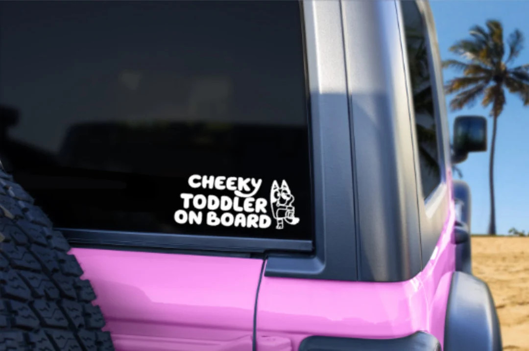 Cheeky Toddler Bluey Car Decal - Etsy | Etsy (US)