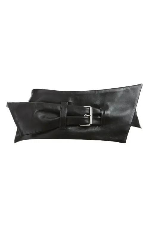 Isabel Marant Caren Biker Lambskin Leather Belt in Black at Nordstrom, Size Small | Nordstrom