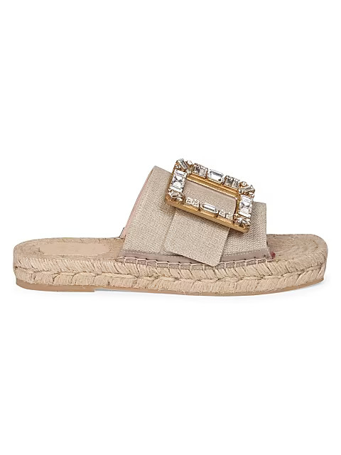 Strass Canvas Espadrille Platform Slides | Saks Fifth Avenue