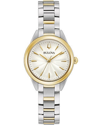 Bulova Women's Sutton Two-Tone Stainless Steel Bracelet Watch 28mm - Macy's | Macy's