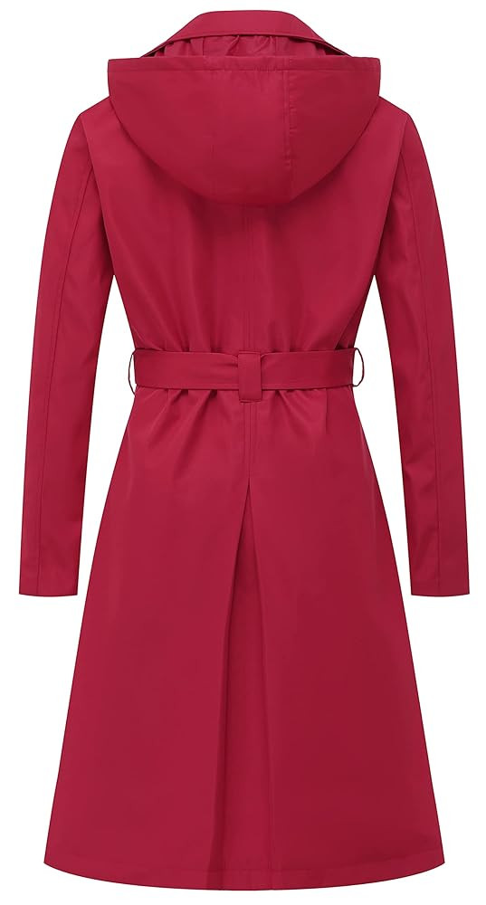 CREATMO US Women's Long Trench Coat Double-Breasted Classic Lapel Overcoat Belted Slim Outerwear ... | Amazon (US)