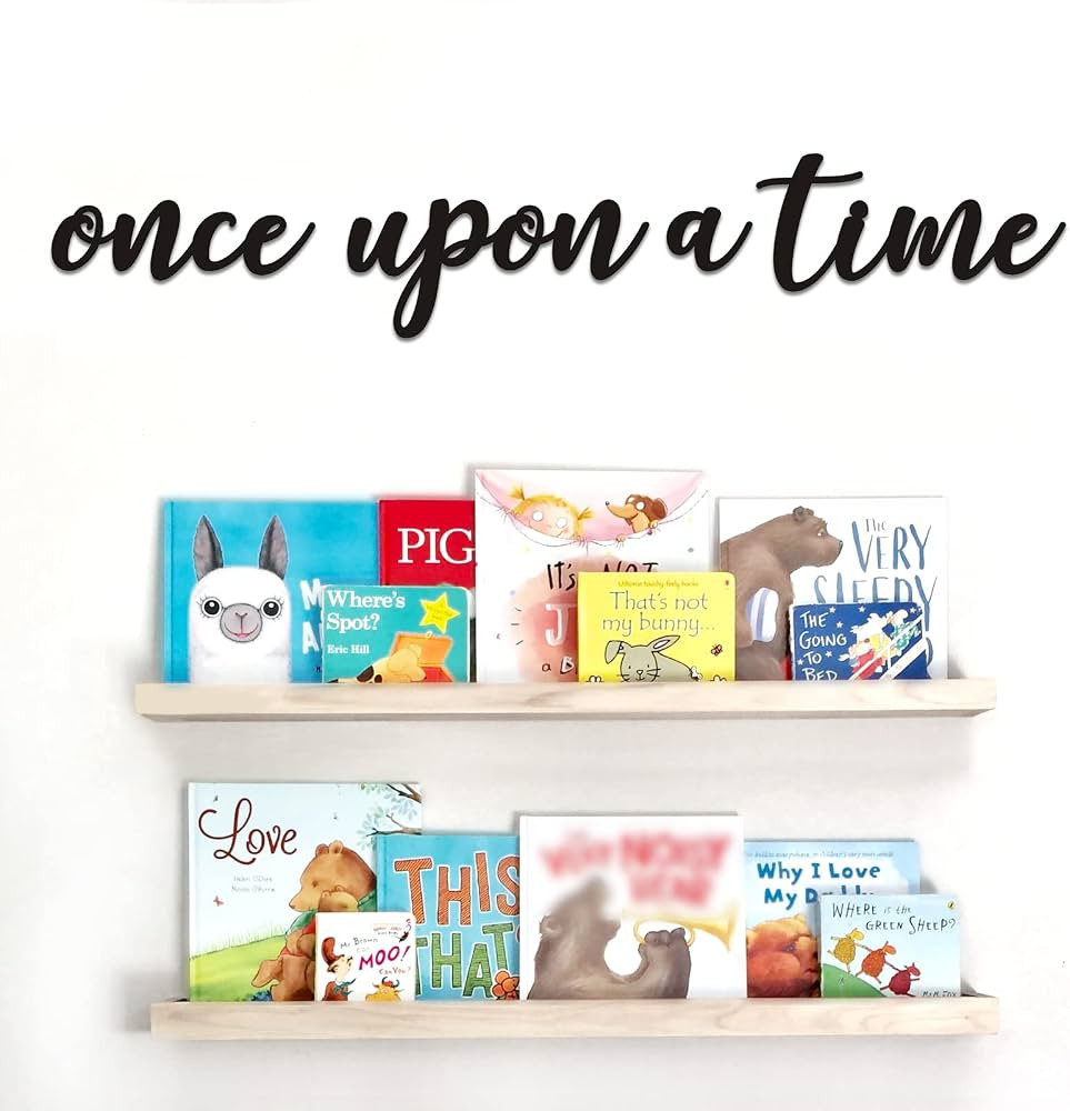 Huray Rayho Once Upon a Time Wood Sign Nursery Wall Decor Words Art Hanging Decor for Family Book... | Amazon (US)