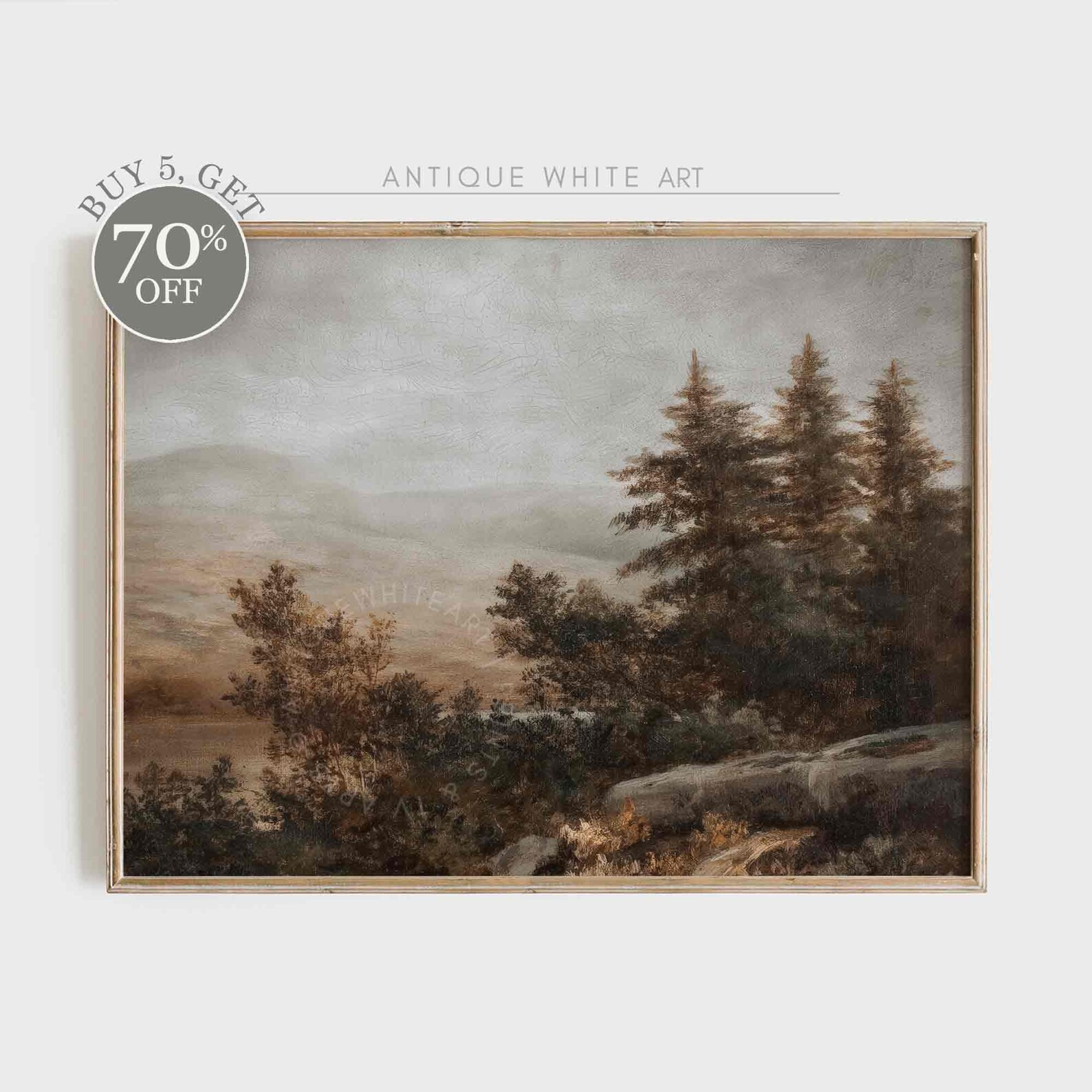 Printable Rustic Fall Landscape Painting, Moody Fall Oil Painting, Farmhouse Fall Decor, Digital ... | Etsy (US)