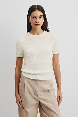 Australian Cotton Blend Boucle Knit T-Shirt | Country Road