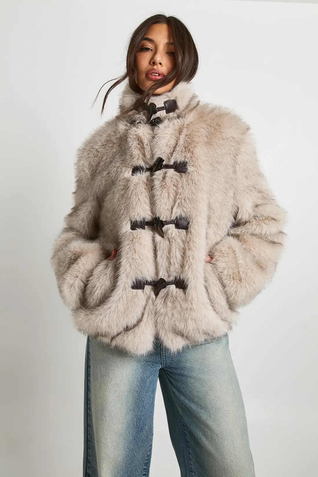 Fur Toggle Jacket | boohoo (US & Canada)