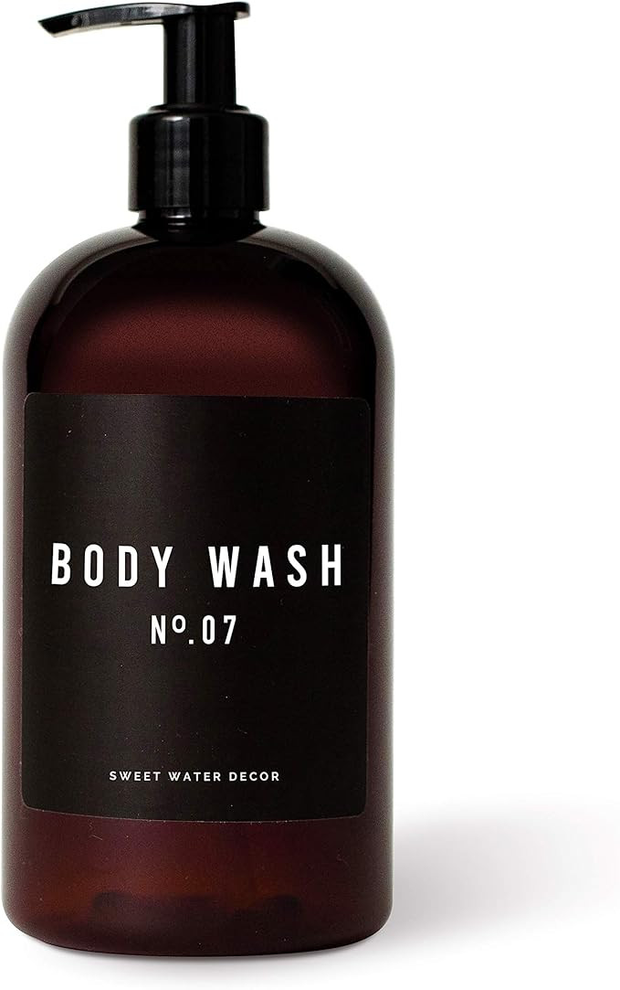 Sweet Water Decor Amber Plastic Refillable Soap Dispensers | Farmhouse Bathroom Bottles | 16 oz R... | Amazon (US)