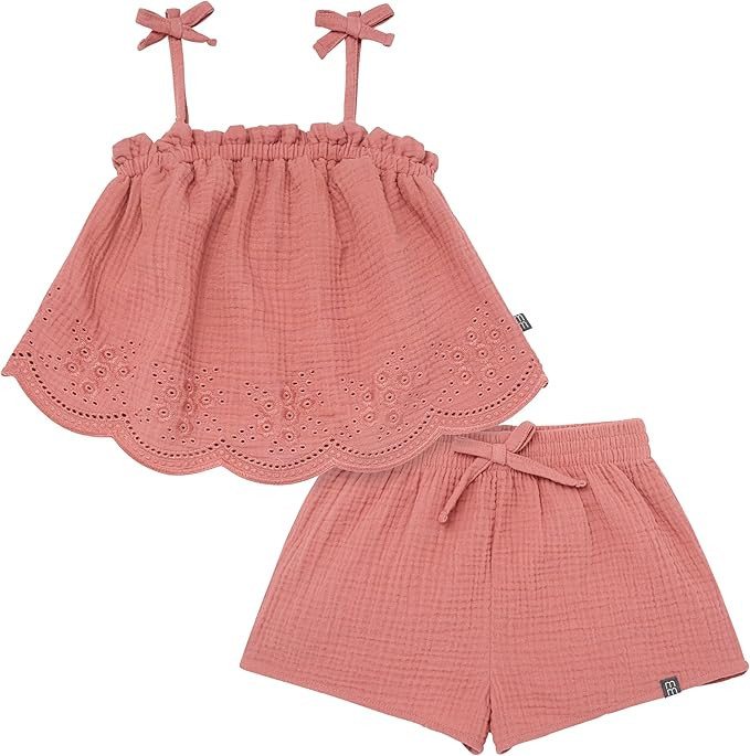 Modern Moments by Gerber Baby Girls 2-piece Gauze Top & Short Set | Amazon (US)