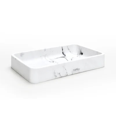 Faux Marble Jewelry/Cosmetic/Candle/Perfume/Soap/Shampoo Organizer Resin Tray | Wayfair North America
