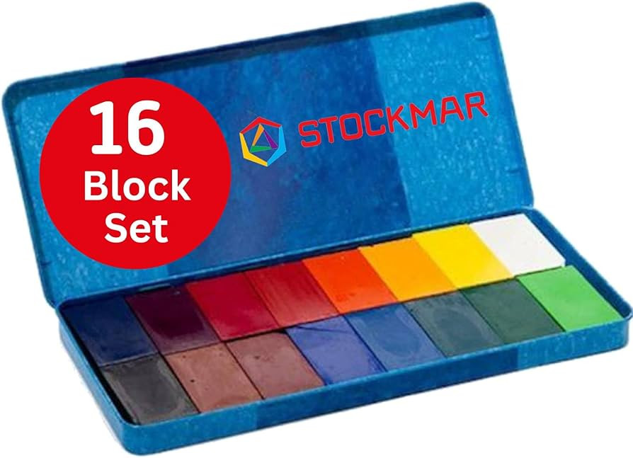 Stockmar 204884266 16 Blocks Waterproof Beeswax Paint Blocks in Tin Box | Amazon (US)