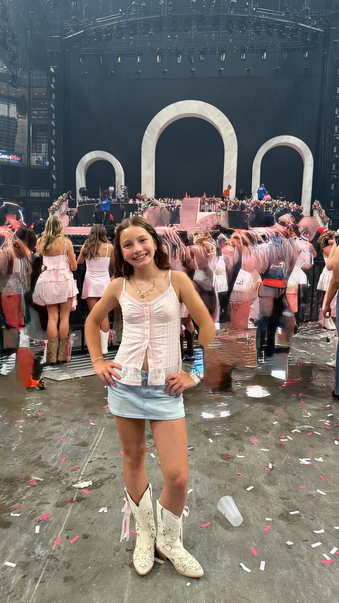 Megan moroney country concert outfit inspo! Pink peplum tank denim skirt skort

#LTKKids #LTKootd #LTKSaleAlert