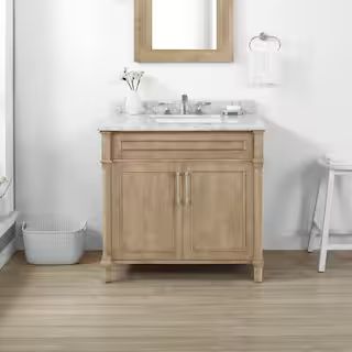 Home Decorators Collection Aberdeen 36 in. W x 22 in. D x 34.5 in. H Single Sink Bath Vanity in A... | The Home Depot