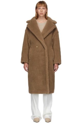 Tan Camel Teddy Bear Icon Coat | SSENSE