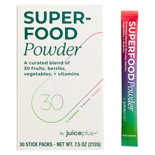 Juice Plus+ - Superfood Powder - Drink with 30 Fruits Berries Veggies Plant Vitamins for Refreshing Immune Wellness Boost - 30 Stick Packs | Amazon (US)