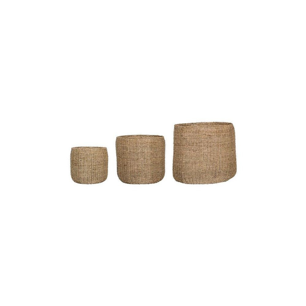 3pc Decorative Round Seagrass Basket Set Natural - 3R Studios | Target