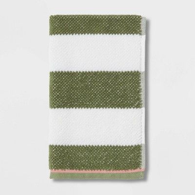 Striped Kids' Towel Green with SILVADUR™ Antimicrobial Technology Green - Pillowfort™ | Target