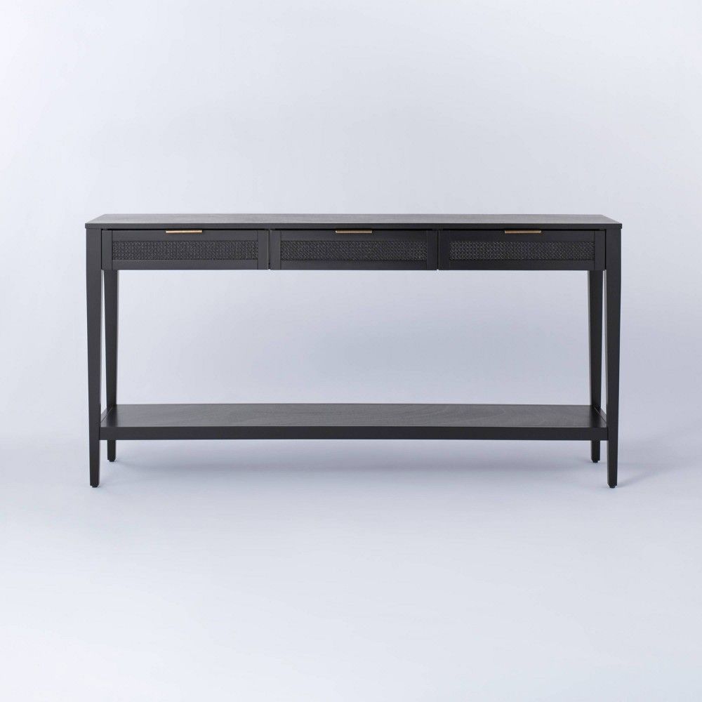 Woven Drawer Console Table Black - Threshold designed with Studio McGee | Target