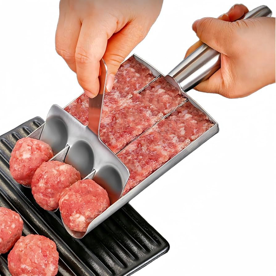 Stainless Steel Triple Meatball Maker, Meatball maker tool, Spoon with Cutting, Meatball Making M... | Amazon (US)