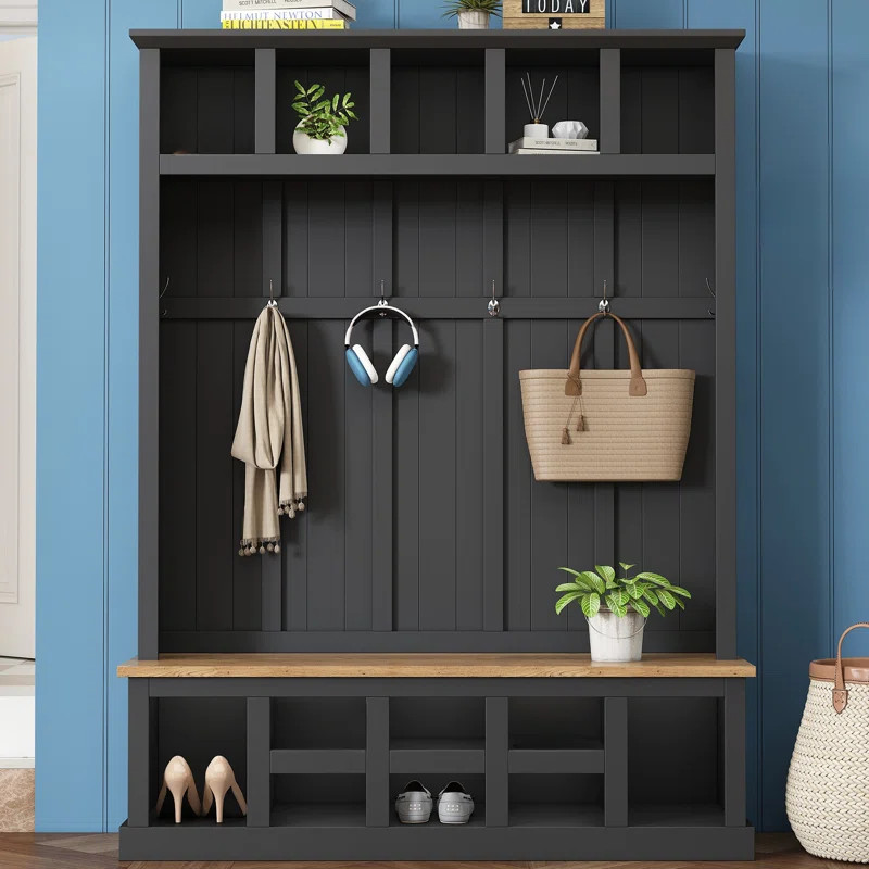 Taheed Hall Tree 59'' Wide with Shoe Storage | Wayfair North America