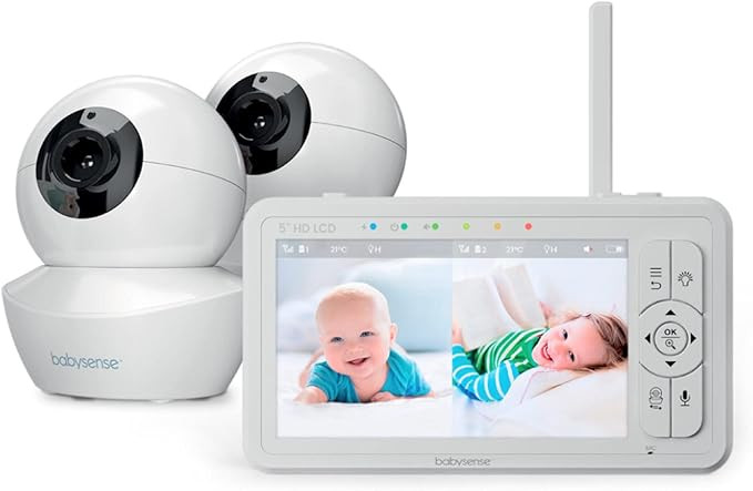 5" HD Split-Screen Baby Monitor, Babysense Video Baby Monitor with Camera and Audio, Two HD Camer... | Amazon (US)
