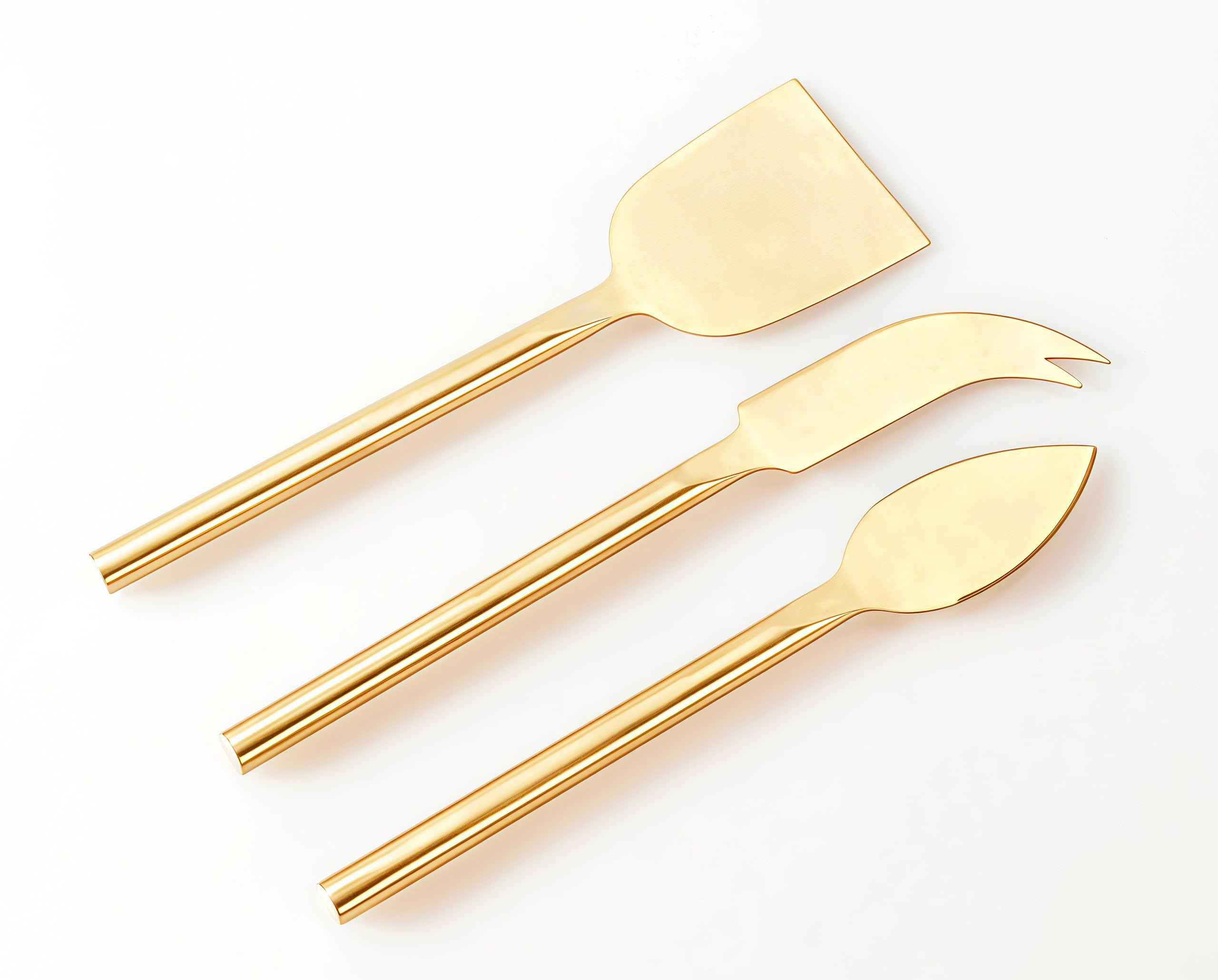 Long Handle Gold Cheese Knife Set of 3 Beautiful Appetizers n Charcuterie Utensils Pronged n Flat... | Amazon (US)