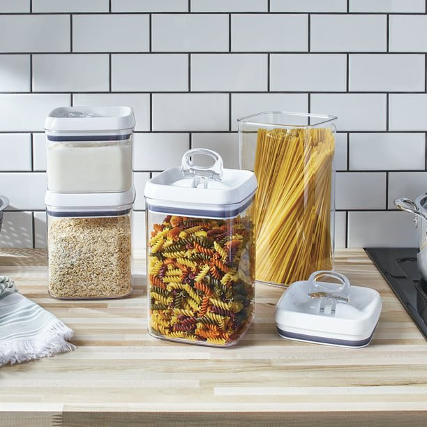 4-Pack Canister Flip-Tite Large Square Food Storage Container Set | Walmart (US)