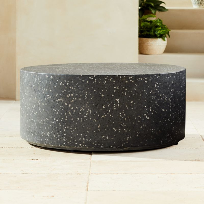 Terrazzo Black Outdoor Patio Coffee Table + Reviews | CB2 | CB2