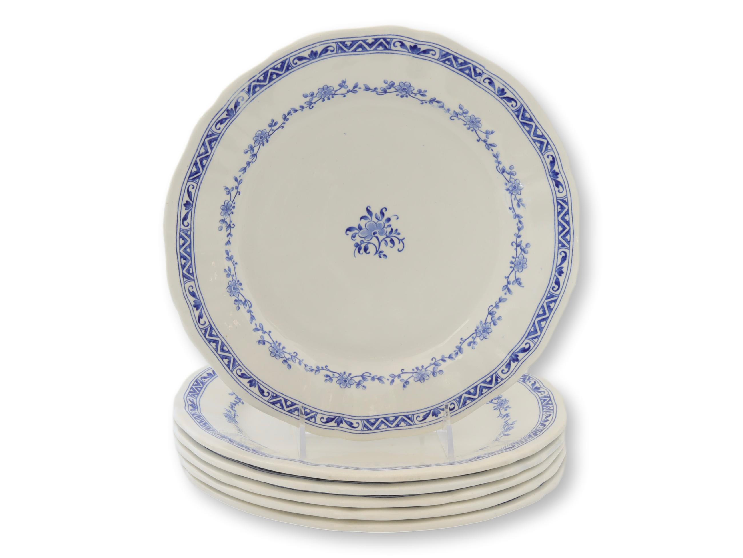 French Blue & White Dinner Plates - Set of 6 - New England Mercantile | One Kings Lane