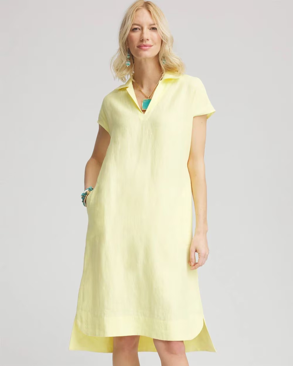 Linen Short-Sleeve Dress | Chico's
