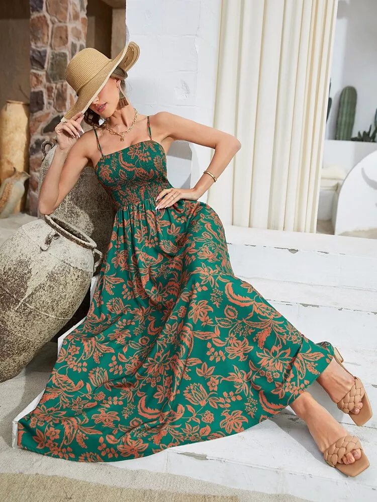 SHEIN VCAY Plus 1pc Floral Print Cami Dress