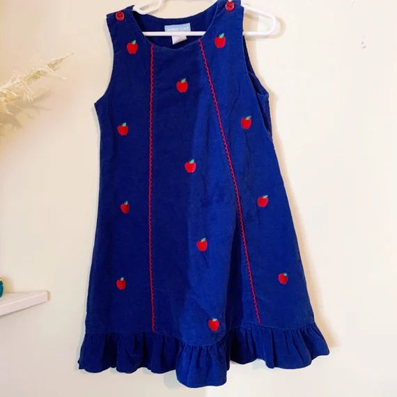 Vintage Girls Apple Jumper Dress Size 6 - Etsy | Etsy (US)