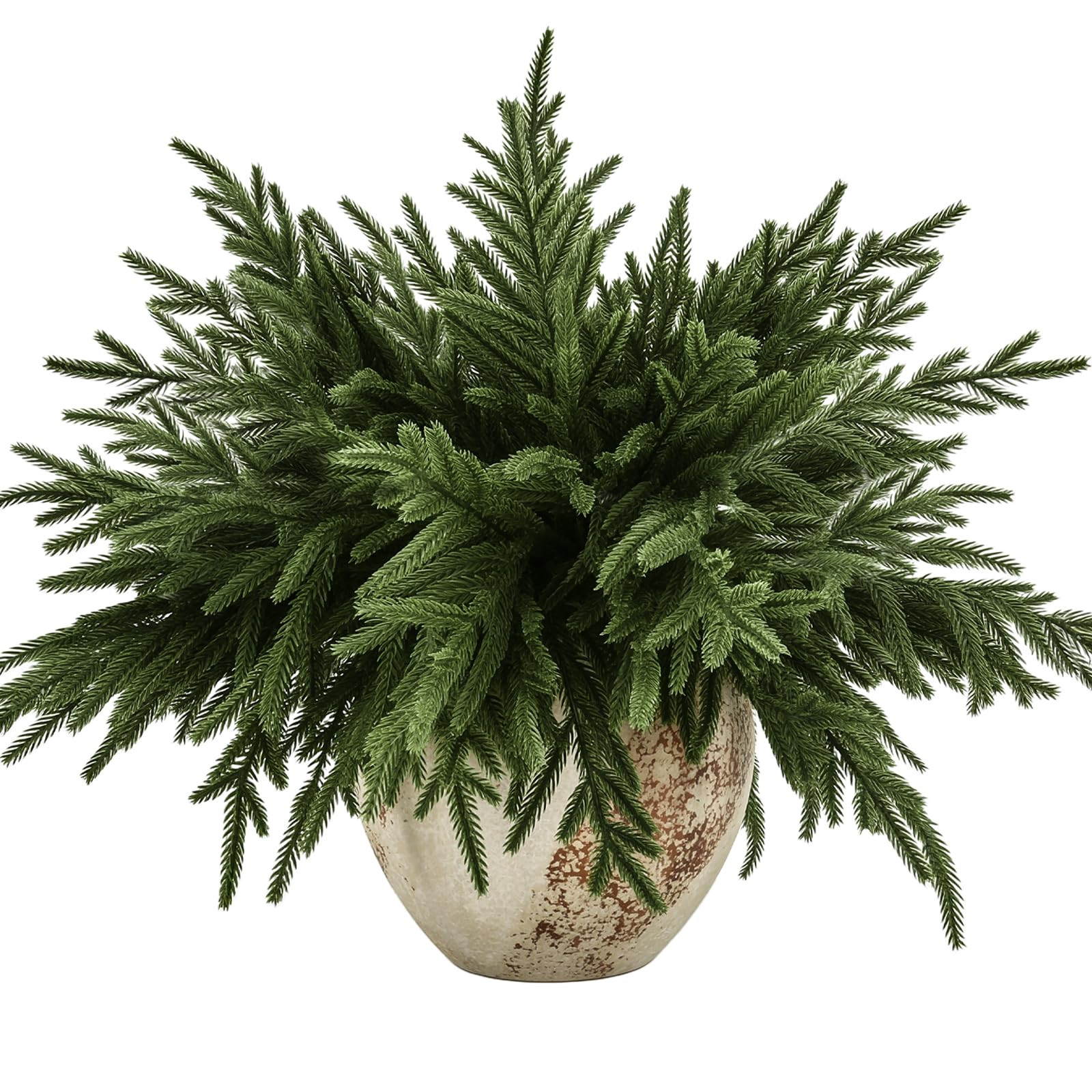 joyhalo 16 Pcs Norfolk Pine Stems, 18" Artificial Christmas Pine Branches Ink Greenery Stem Real ... | Amazon (US)