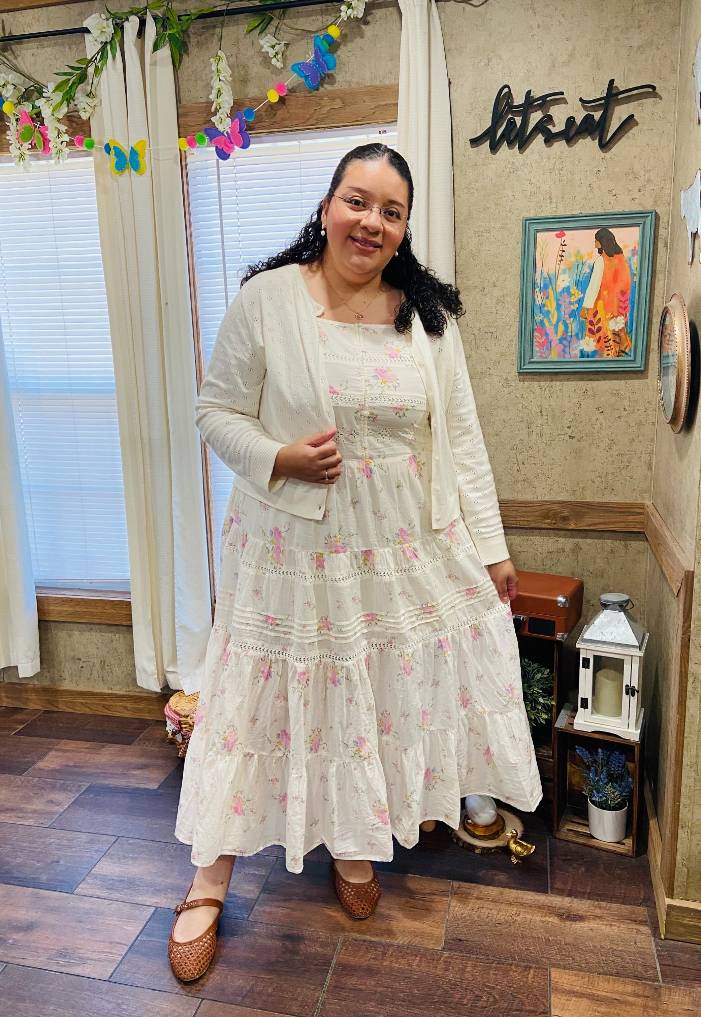 Spring dress I’m loving 🥰 from Target 🎯 
P.S. Cardigan is from Old Navy 🌷 ☁️ ☀️ 

#LTKPlusSize #LTKSeasonal #LTKSaleAlert