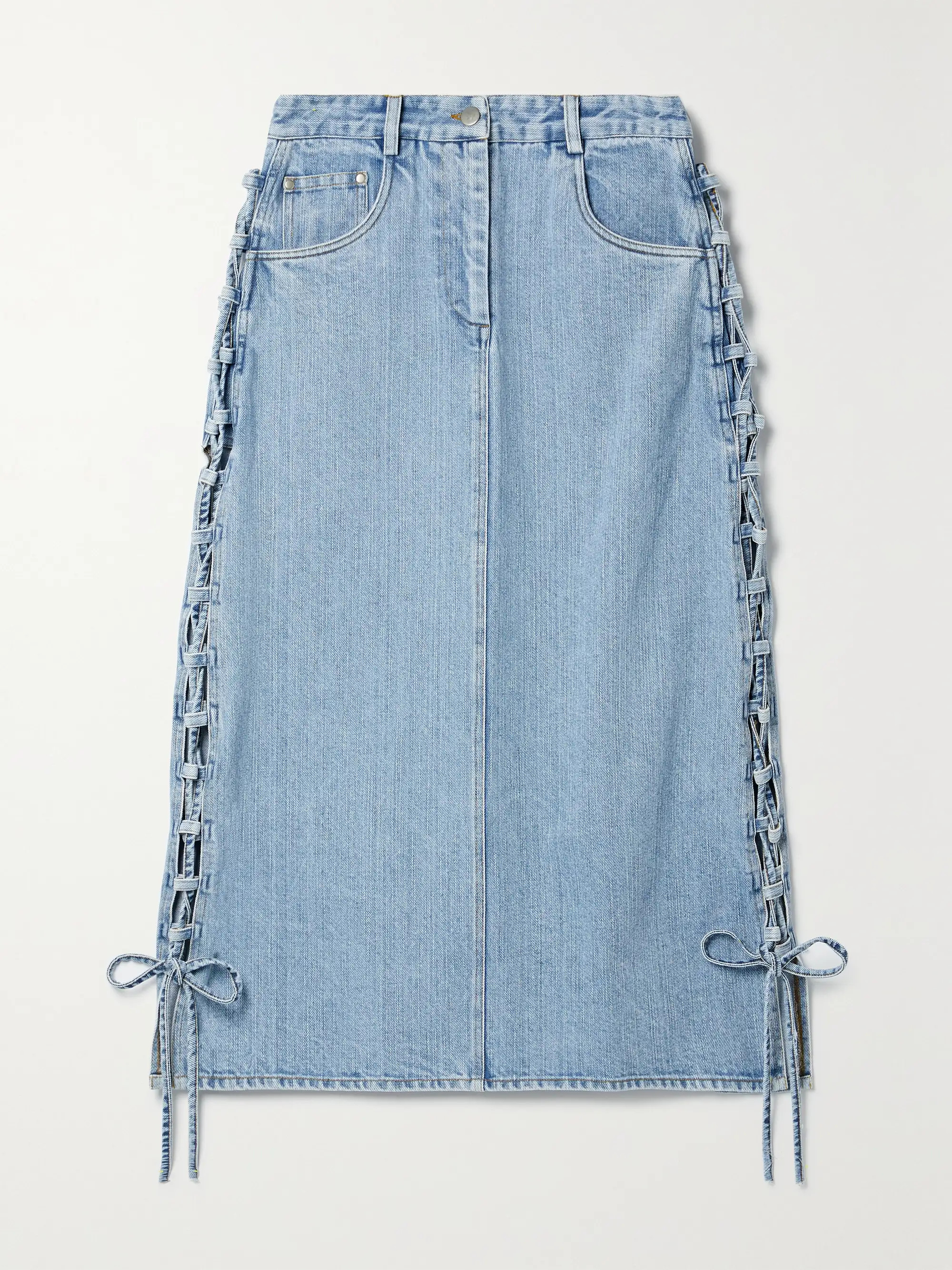 Flyn lace-up denim maxi skirt | NET-A-PORTER (US)