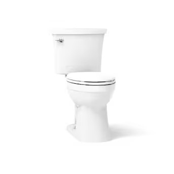 KOHLER Elliston White Elongated Chair height 12-in Rough-In WaterSense 1.28 GPF Soft Close 2-piec... | Lowe's