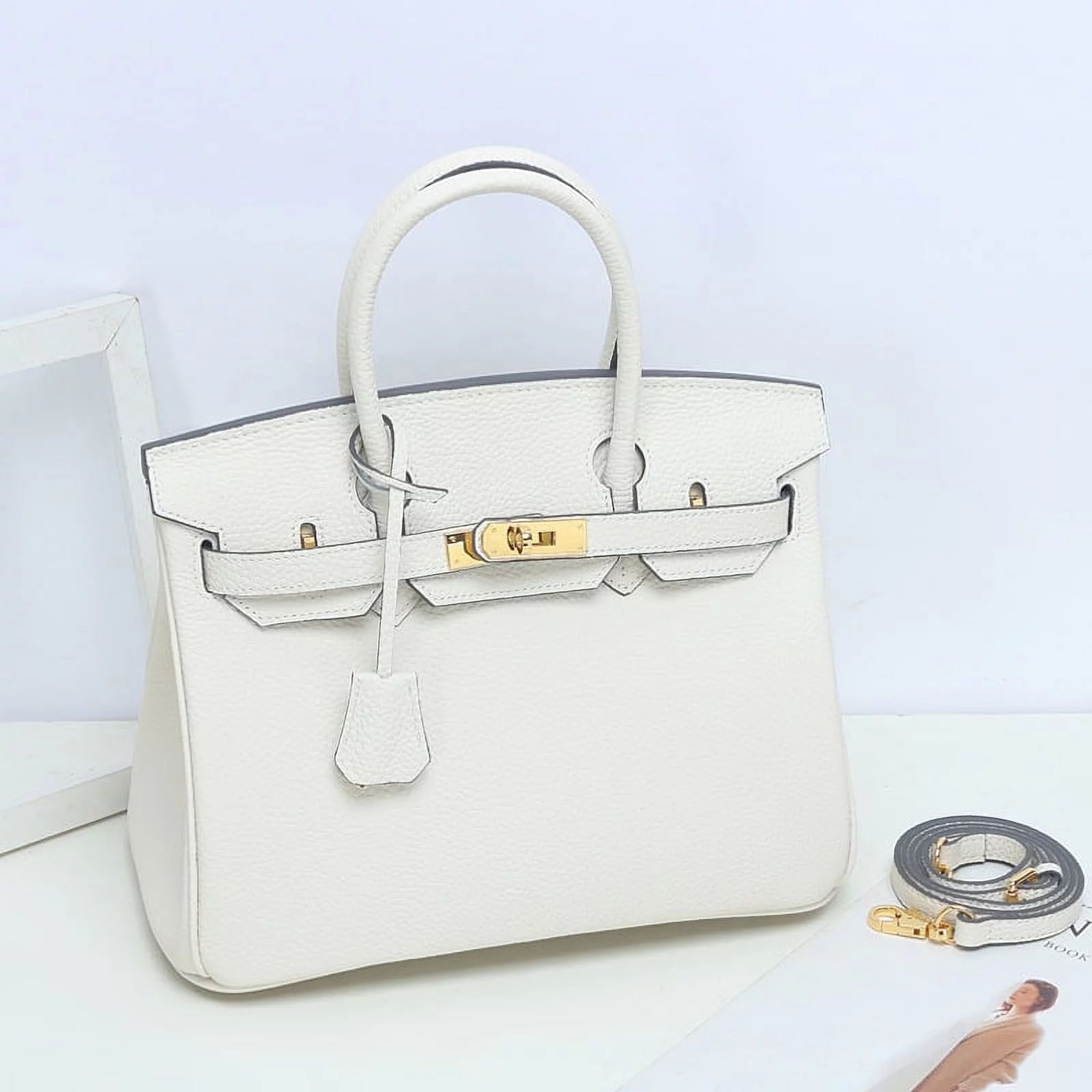 KAMUGO Leather Handbag for Women , Ladies Shoulder Bag Fashion Classic Lychee Pattern First Layer... | Walmart (US)