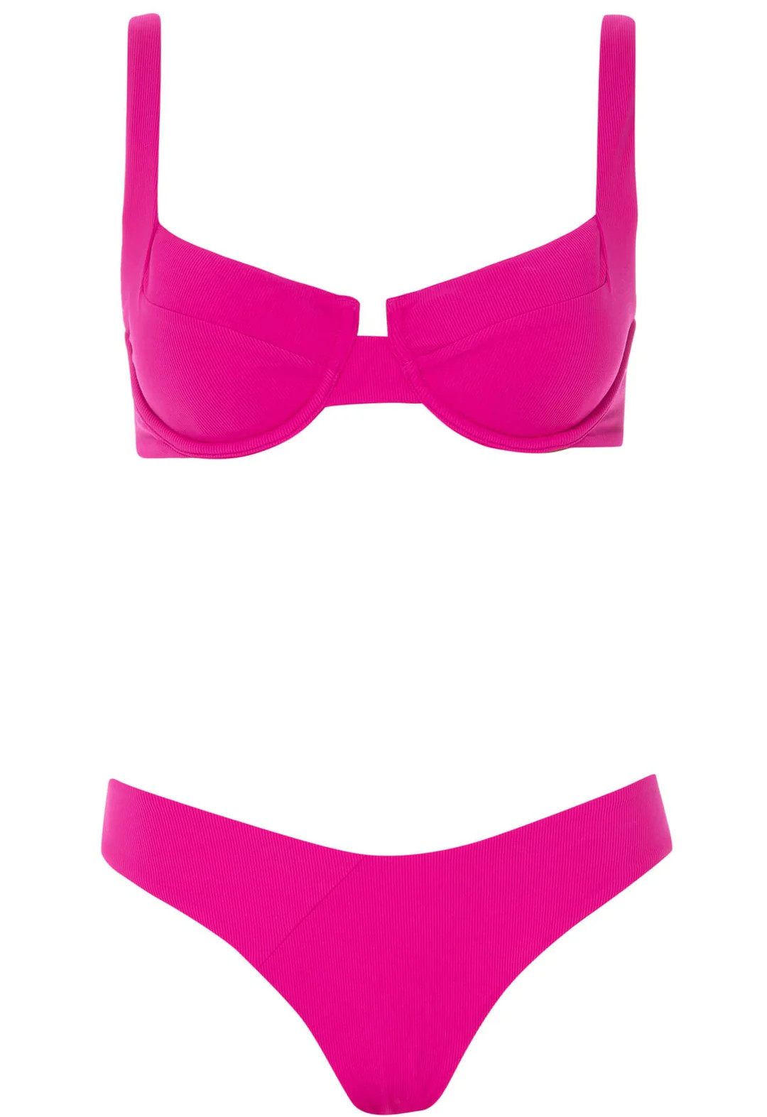 LAGUNA BIKINI MAGENTA RIBBED SET | VETCHY